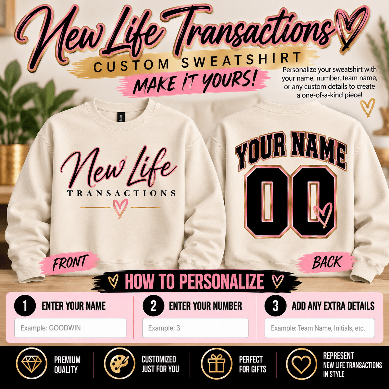 Custom Long-Sleeve Fleece Pullover